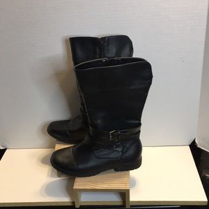 NO BRAND SIZE 3 KNEE HIGH STRAPPY BOOTS FULL SIDE ZIP (us size 3 )